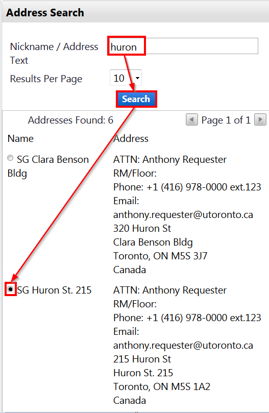 Default Shipping Address Procurement Services